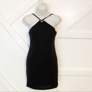 Glamorous Halter Bodycon Mini Dress Black Sz XS